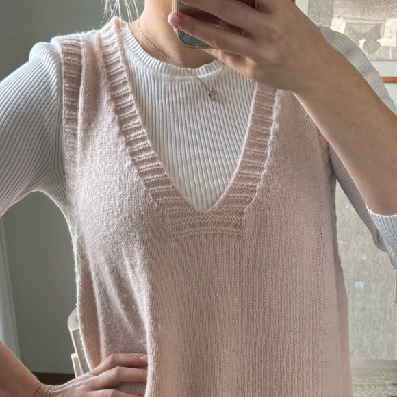 Cream Knit Sweater Sleeveless Vest Dress - Picture 10 of 13